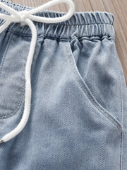 Girls' Lace Bow Beaded Casual Jeans For Street Kids