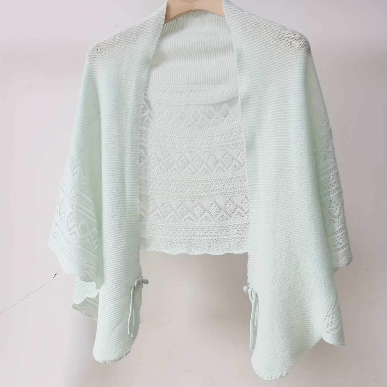 Wool Hollow Out Shawl Wrap Warm Artifact for Women