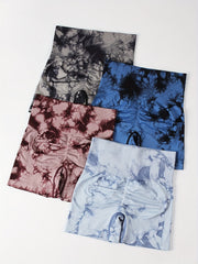 4pcs Tie Dye Biker Shorts High Elasticity for Gym Sessions