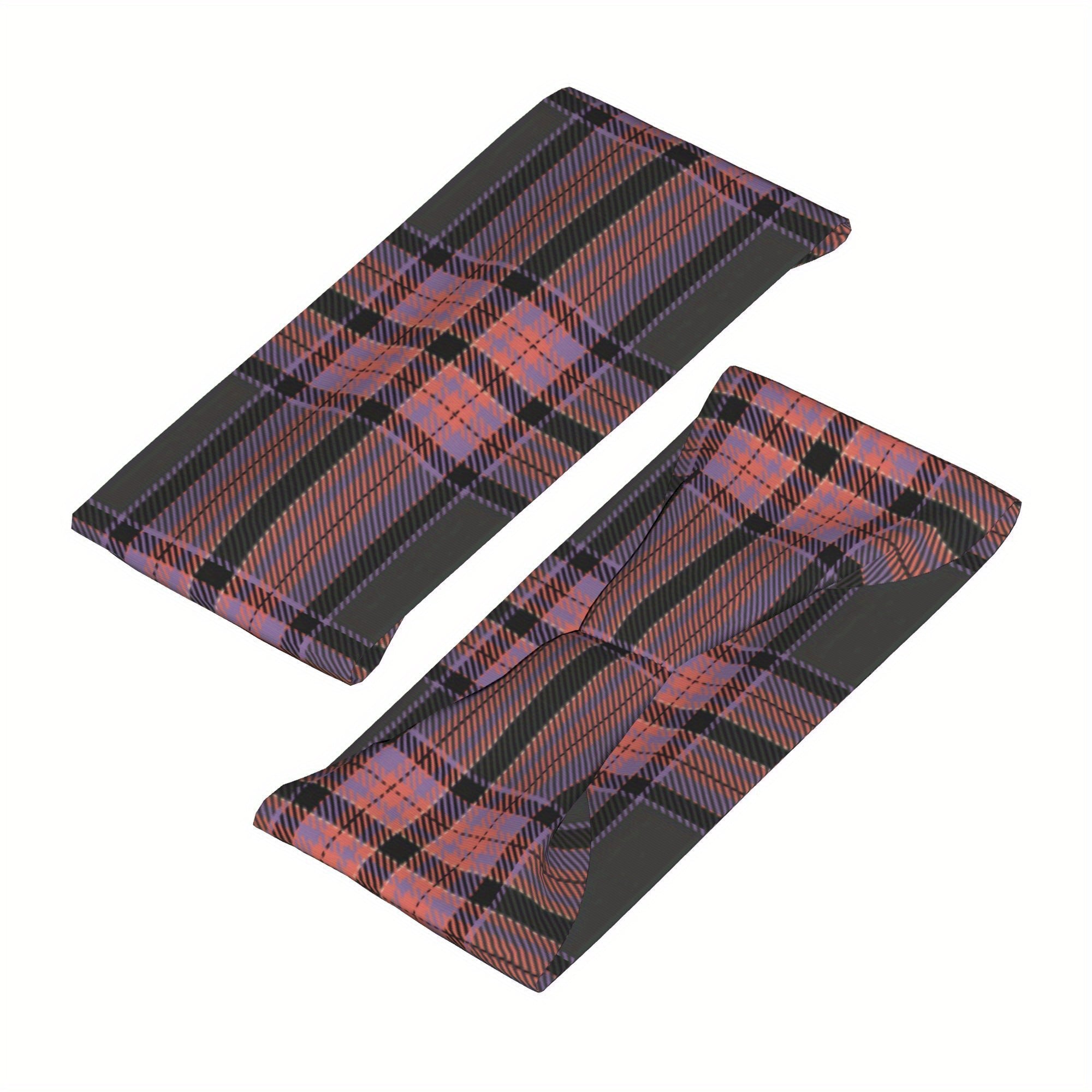 Vintage Plaid Headband Purple Orange Striped Sports & Casual Outfits