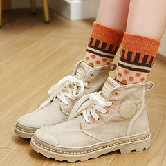 5 Pairs Geometric Pattern Mid Tube Socks for Women