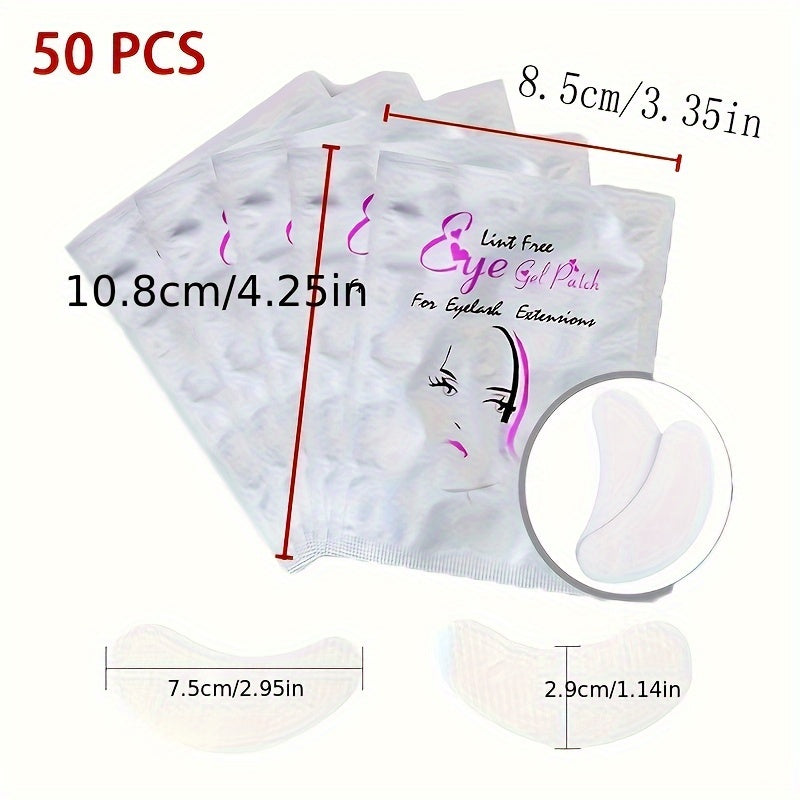 50pcs Under Eye Pads Gel Patches for Eyelash Extensions