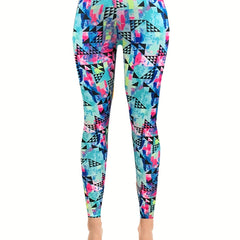 Geometric Print Skinny Leggings Stretchy Casual Leggings