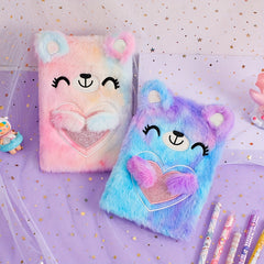 Cute Tie Dye Bear Plush Notebook A5 160 Pages