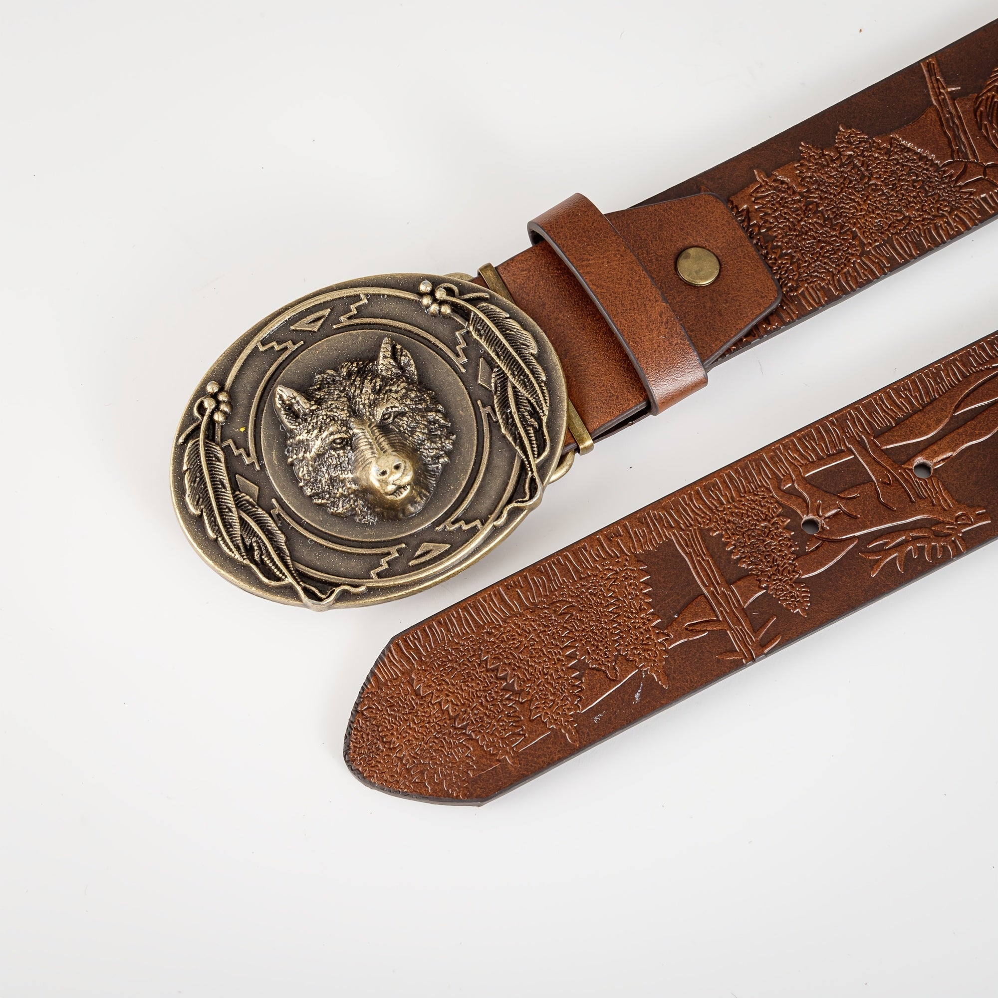 Men's Retro Bear Head Buckle Belt Business Casual Decorative Accessories