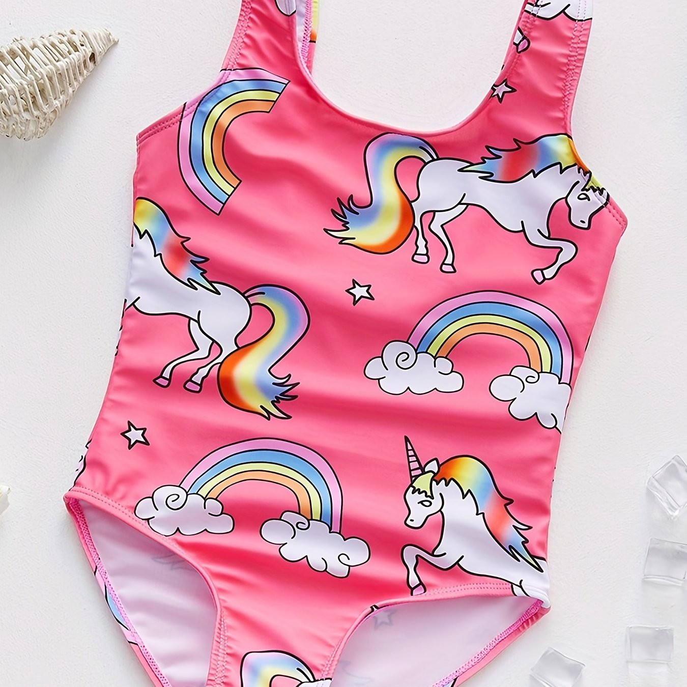 Girls Unicorn Print One Piece Tankini Swimsuit
