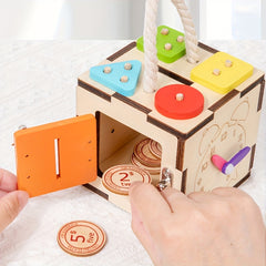 Hexahedron Busy Board Locking Mechanism Activity House
