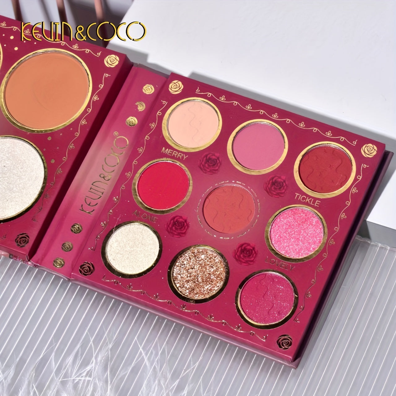 13 Colors Eyeshadow Palette - Pink Orange Brown Multicolor Palette