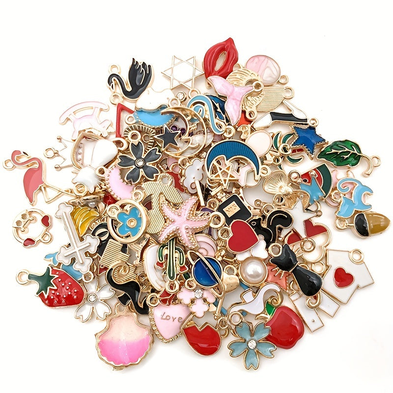 20pcs Mixed Drop Enamel Charm Pendants for Jewelry DIY Craft