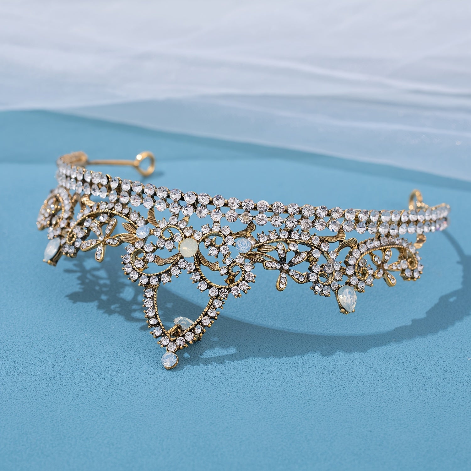 Baroque Rhinestone Crown Headband Party Favor Princess Tiara
