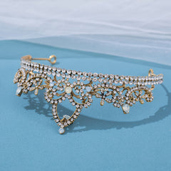 Baroque Rhinestone Crown Headband Party Favor Princess Tiara