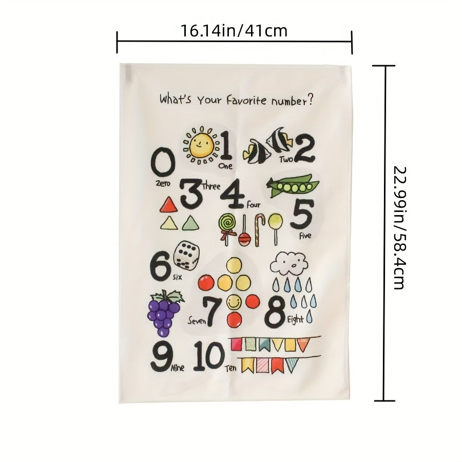 Cognition Alphanumeric Hanging Cloth for Toddler Bathroom Decor