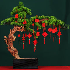 6pcs Spring Plush Potted Landscape Small Lantern Ornaments