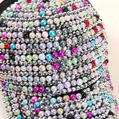 Sparkling Baseball Cap Colorful Rhinestone Faux Pearl Sun Hat