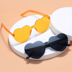 Rimless Heart Sunglasses UV400 for Summer Beach Party