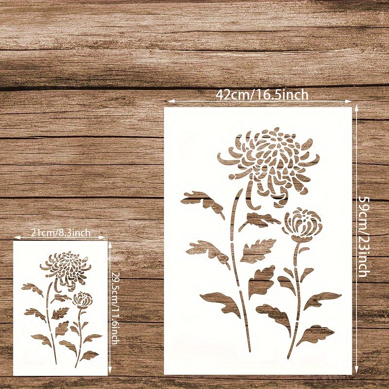 Chrysanthemum Bamboo Pattern Stencil for DIY Painting on Wall Fabric Furniture