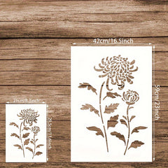 Chrysanthemum Bamboo Pattern Stencil for DIY Painting on Wall Fabric Furniture