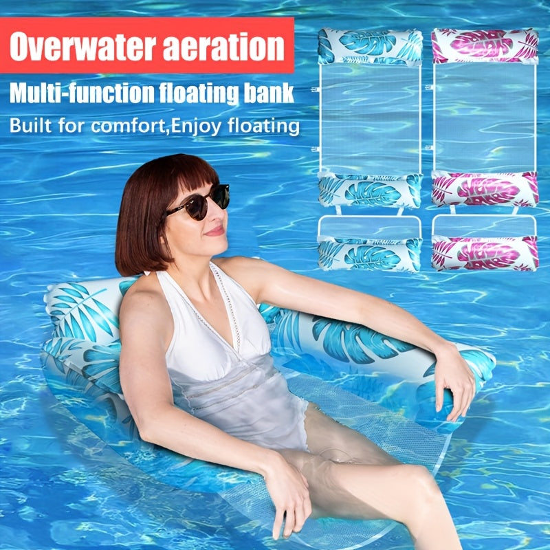 Inflatable Pool Float Hammock for Adults PVC Water Float Bed Lounge Chair 3 Row