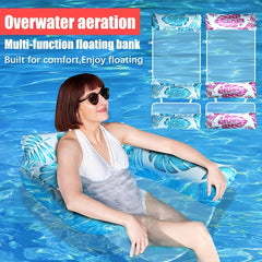 Inflatable Pool Float Hammock for Adults PVC Water Float Bed Lounge Chair 3 Row