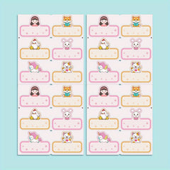 Girl Name Stickers 4.5x3cm Waterproof Sewable Tag Clothes Bag