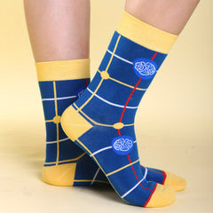 Colorblock Plaid Socks Women's Mid Tube Stockings