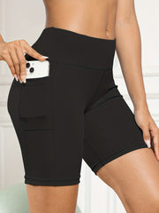 High Waisted Seamless Yoga Biker Shorts with Phone Pocket