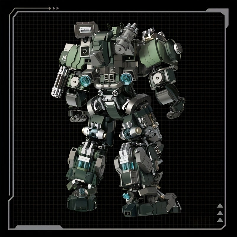 1403pcs Green Mecha Building Block Construction Toy Set