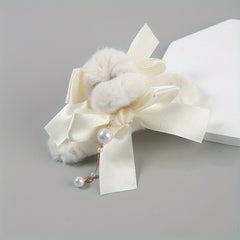 Christmas Plush Hair Clip Bell Bow Cherry Decor Knit Hair Clips Girls