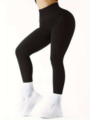 Seamless High Waist Rib Knit Yoga Pants