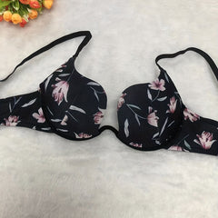 Floral Print Push Up Bra Comfortable & Breathable Women's Lingerie
