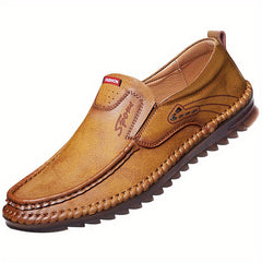 Men's Leather Slip On Loafer Shoes Lightweight Non slip Casual Shoes
