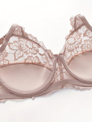 Lace Push Up Bra with Bow Tie - Women's Lingerie