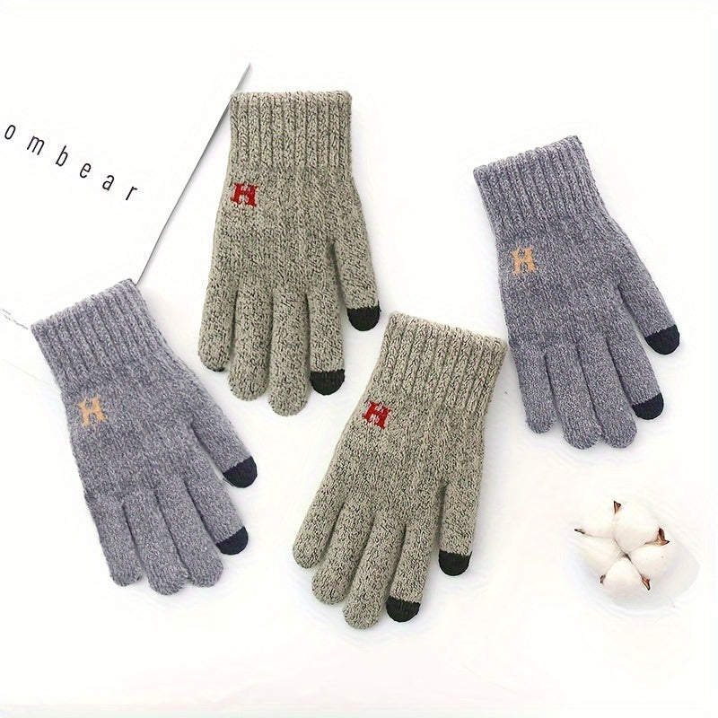 Men's Plush Winter Gloves Thick & Warm for Cold Weather