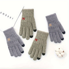 Men's Plush Winter Gloves Thick & Warm for Cold Weather