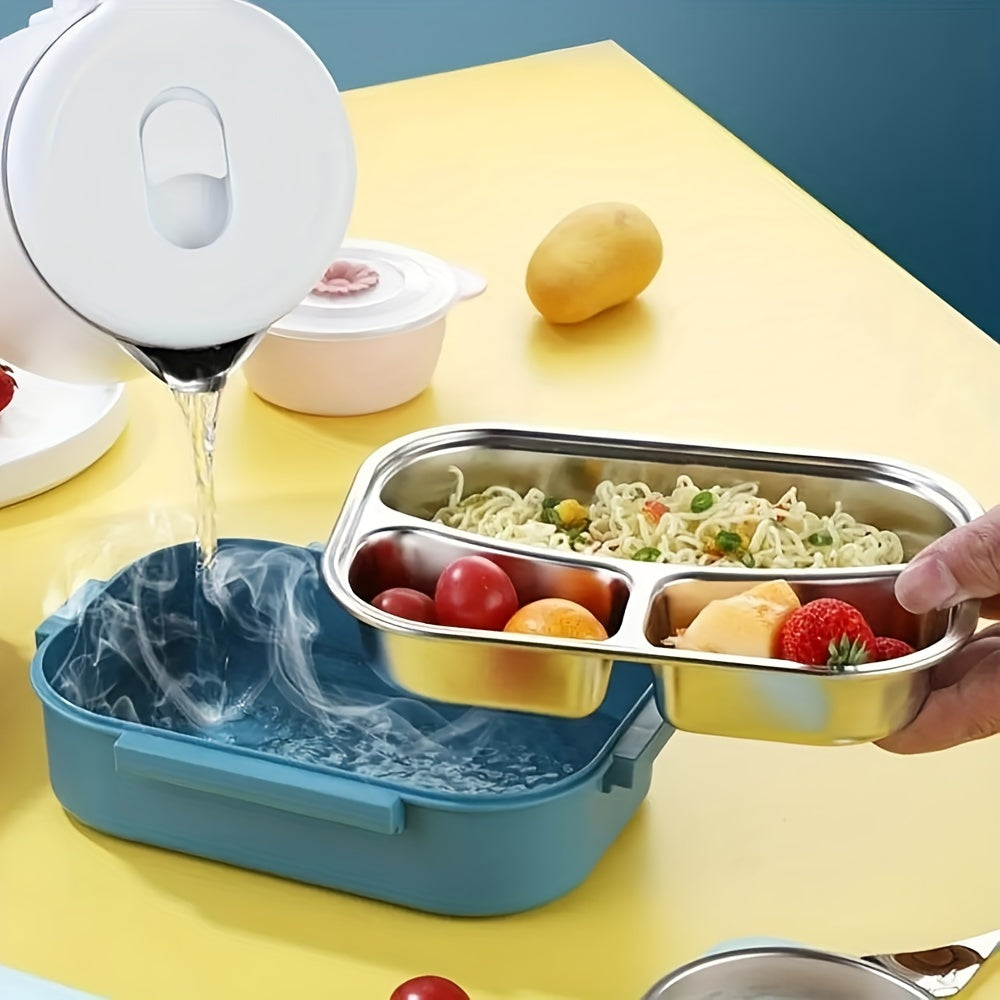 Leakproof Stainless Steel Bento Box, 3 Compartments