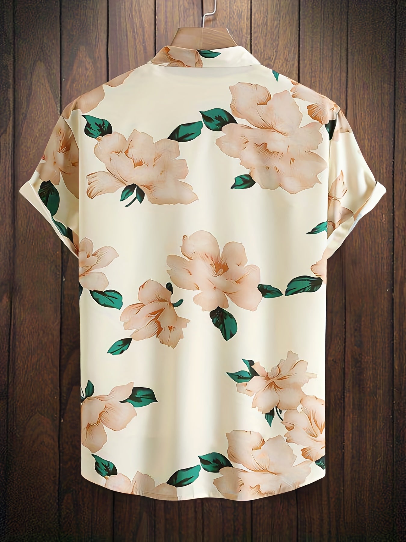 Floral Hawaiian Shirt Men's Casual Allover Print Button Up Short Sleeve