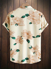 Floral Hawaiian Shirt Men's Casual Allover Print Button Up Short Sleeve