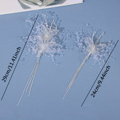 Rhinestone Tassel Clip Butterfly Hairpin
