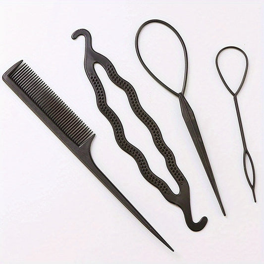 4pcs Hair Accessories Braiding Tools Bun Maker Twist Hair Clips