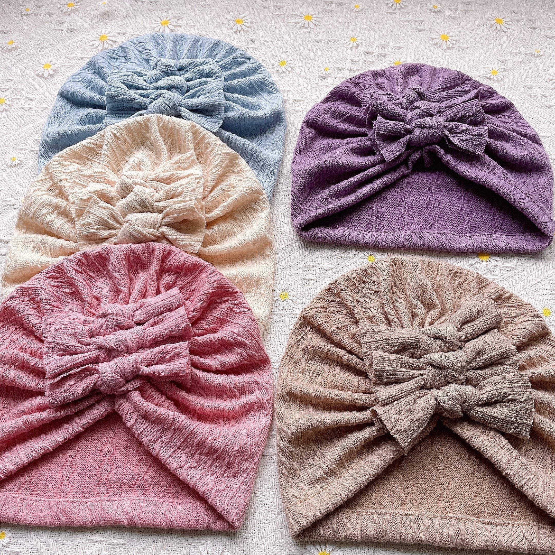 5pcs Cute Bow Hats for Newborns - Boys and Girls