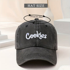 Cookies Embroidery Casual Baseball Cap Candy Washed Distressed Hat Dad Hat