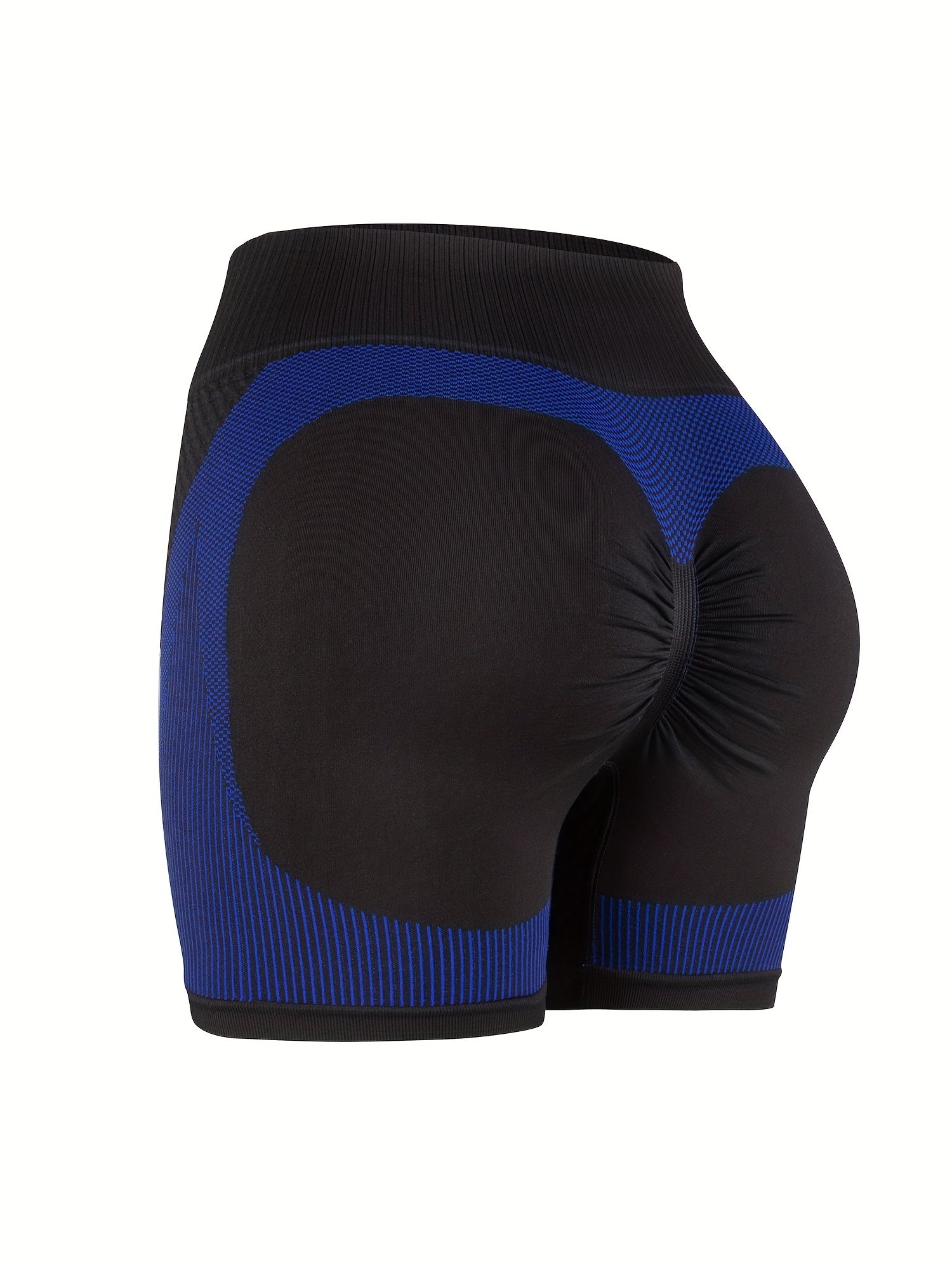 Seamless Block Jacquard Yoga Shorts High Waist Running Peach Hip Fitness