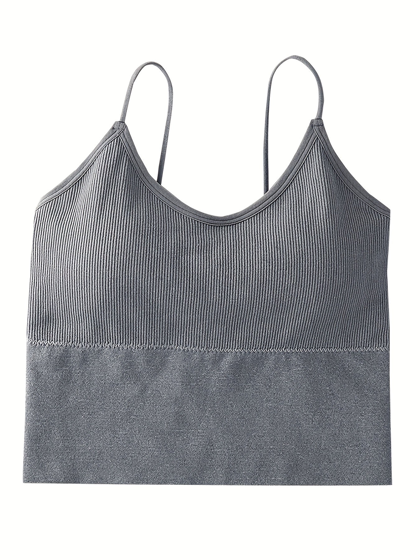 3pcs Girls Ribbed Spaghetti Strap Bra Student Teen Underwear
