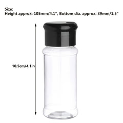 3pcs Plastic Jars With Sifter Caps For Seasoning Storage 100ml
