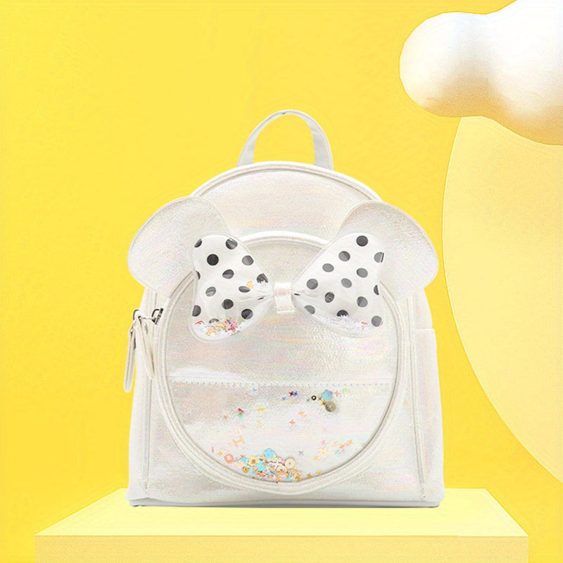 Cartoon Cat Bow Decor Casual Backpack for Kids