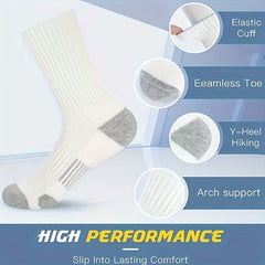 Men's Mid Crew Sport Socks, 3 Pairs, Sweat Absorbing, Comfy & Breathable