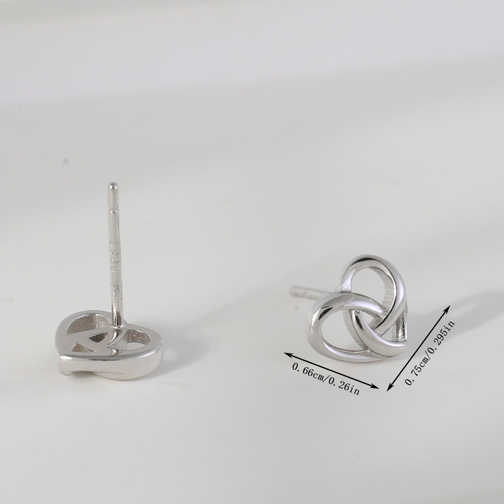 925 Silver Heart Stud Earrings, Hypoallergenic Jewelry for Teens