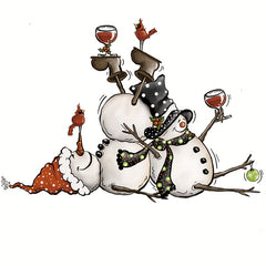 Winter Snowman Heat Transfer Vinyl Iron On For T-Shirts Christmas