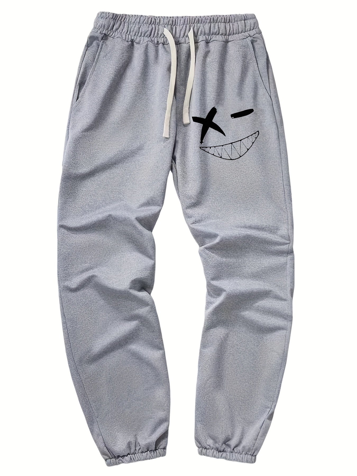 Grimace Pattern Joggers Men's Casual Loose Fit Stretch Waist Pants