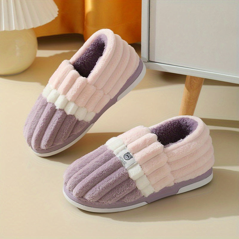Men's Fleece Heel Wrapped Slippers, Assorted Colors